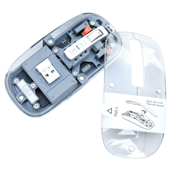 15W 6in1 Creative Forklift Wireless Charger Transparent Mouse